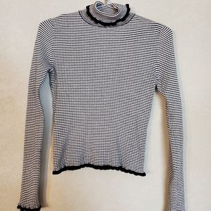 Forever 21 Lettuce Hem Striped Turtleneck